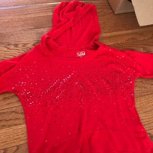 Red sequins hoodie